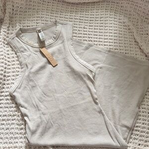 SKIMS Cream Ribbed Tank Top